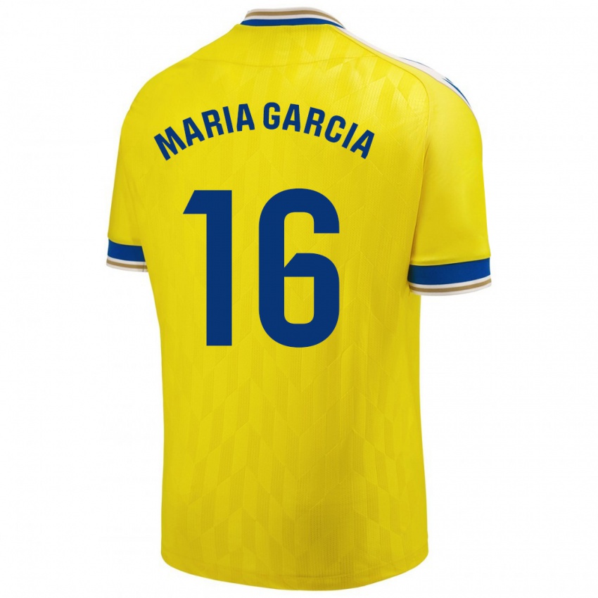 Niño Camiseta Maria García Fernández #16 Amarillo 1ª Equipación 2023/24 La Camisa Argentina