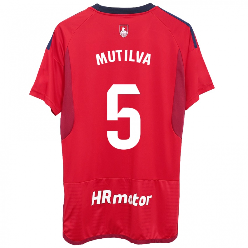 Niño Camiseta Christian Mutilva #5 Rojo 1ª Equipación 2023/24 La Camisa Argentina