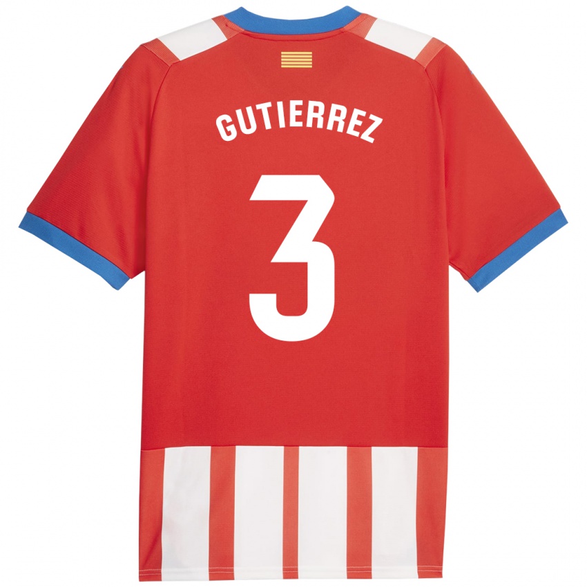 Niño Camiseta Miguel Gutierrez #3 Rojo Blanco 1ª Equipación 2023/24 La Camisa Argentina