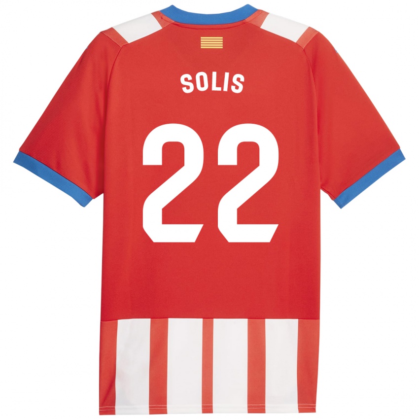 Niño Camiseta Jhon Solís #22 Rojo Blanco 1ª Equipación 2023/24 La Camisa Argentina