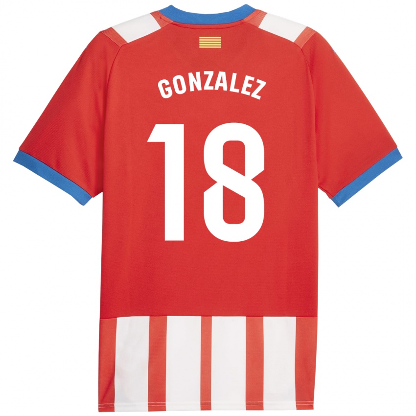 Niño Camiseta Gerard Gonzalez #18 Rojo Blanco 1ª Equipación 2023/24 La Camisa Argentina