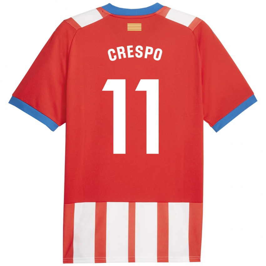 Niño Camiseta Lydia Crespo #11 Rojo Blanco 1ª Equipación 2023/24 La Camisa Argentina