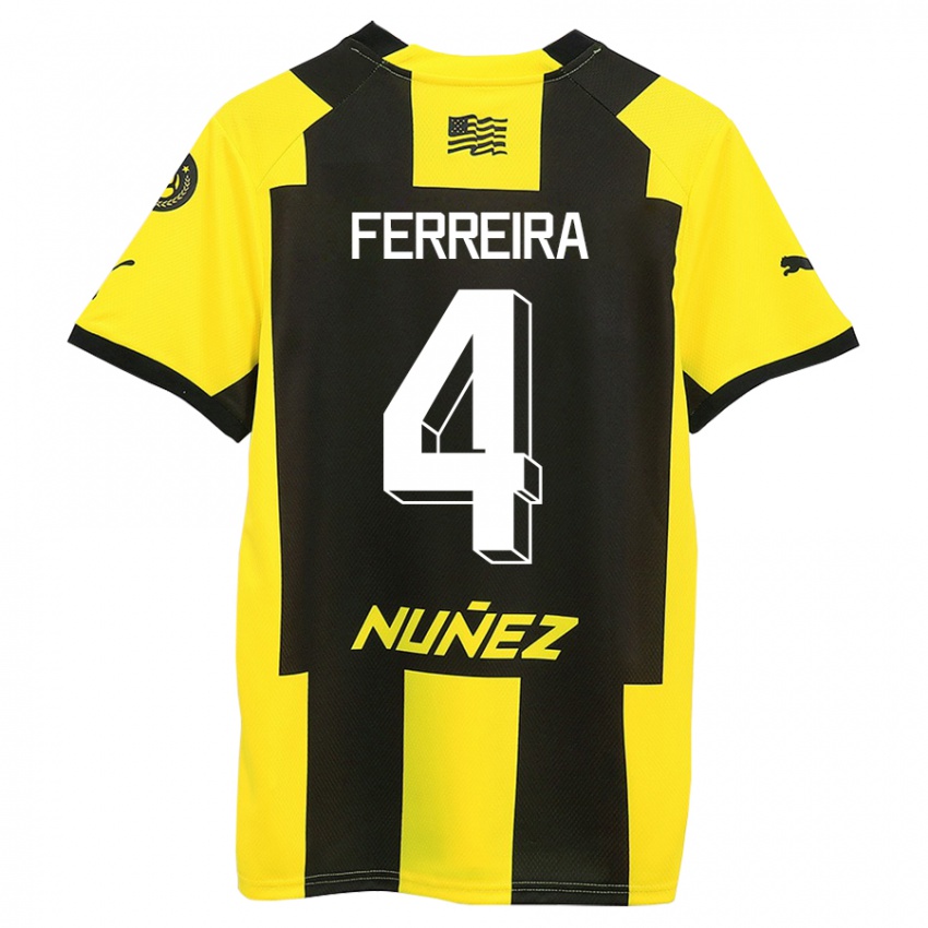 Niño Camiseta Joaquín Ferreira #4 Amarillo Negro 1ª Equipación 2023/24 La Camisa Argentina