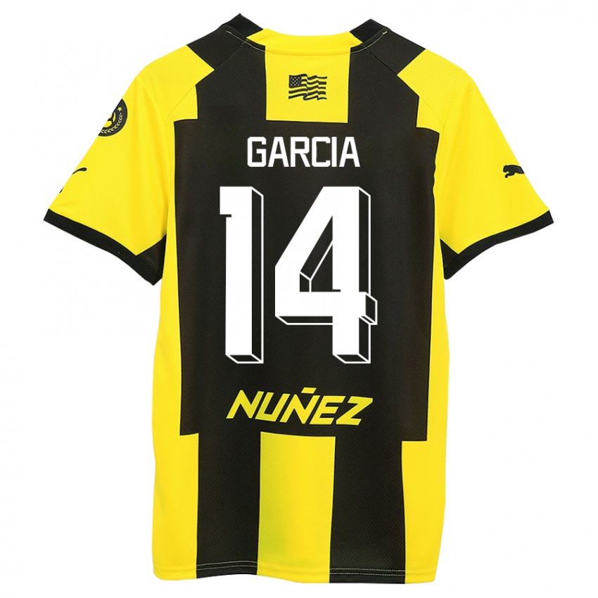 Niño Camiseta Damián García #14 Amarillo Negro 1ª Equipación 2023/24 La Camisa Argentina