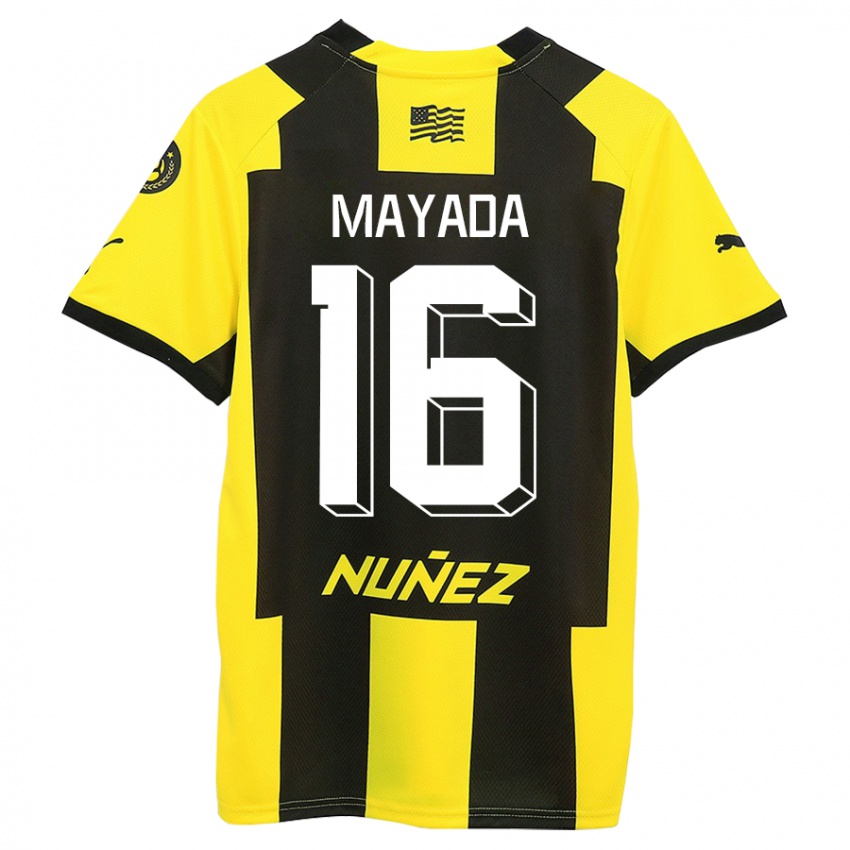 Niño Camiseta Camilo Mayada #16 Amarillo Negro 1ª Equipación 2023/24 La Camisa Argentina