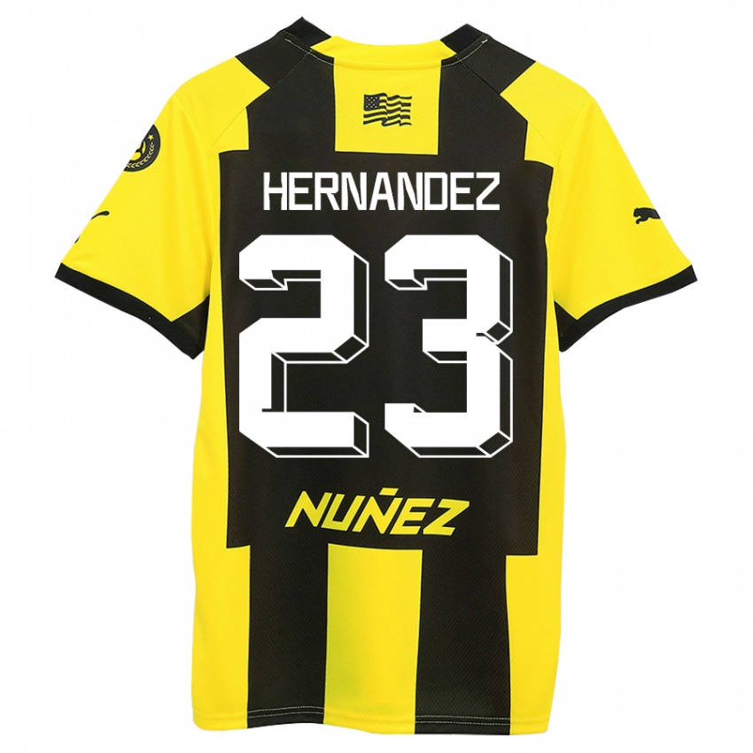 Niño Camiseta Abel Hernández #23 Amarillo Negro 1ª Equipación 2023/24 La Camisa Argentina