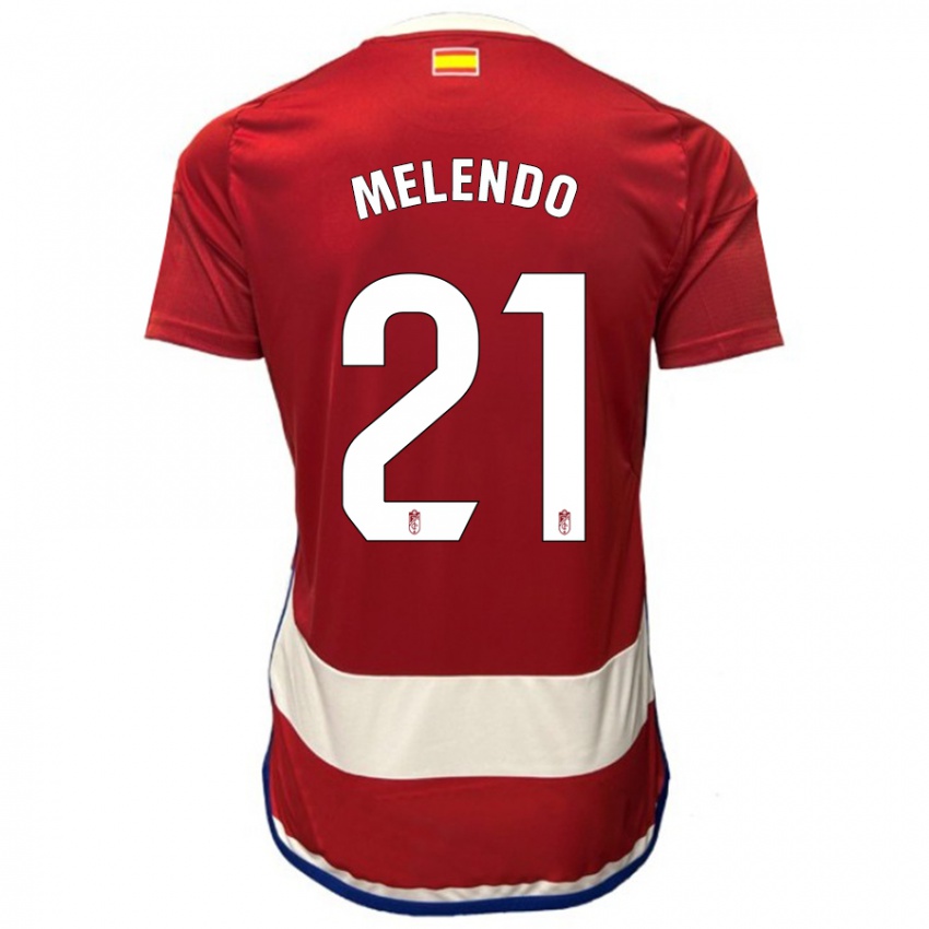 Niño Camiseta Óscar Melendo #21 Rojo 1ª Equipación 2023/24 La Camisa Argentina
