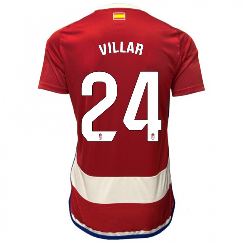 Niño Camiseta Gonzalo Villar #24 Rojo 1ª Equipación 2023/24 La Camisa Argentina