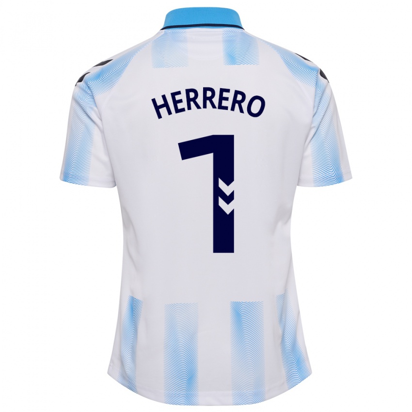 Niño Camiseta Alfonso Herrero #1 Blanco Azul 1ª Equipación 2023/24 La Camisa Argentina