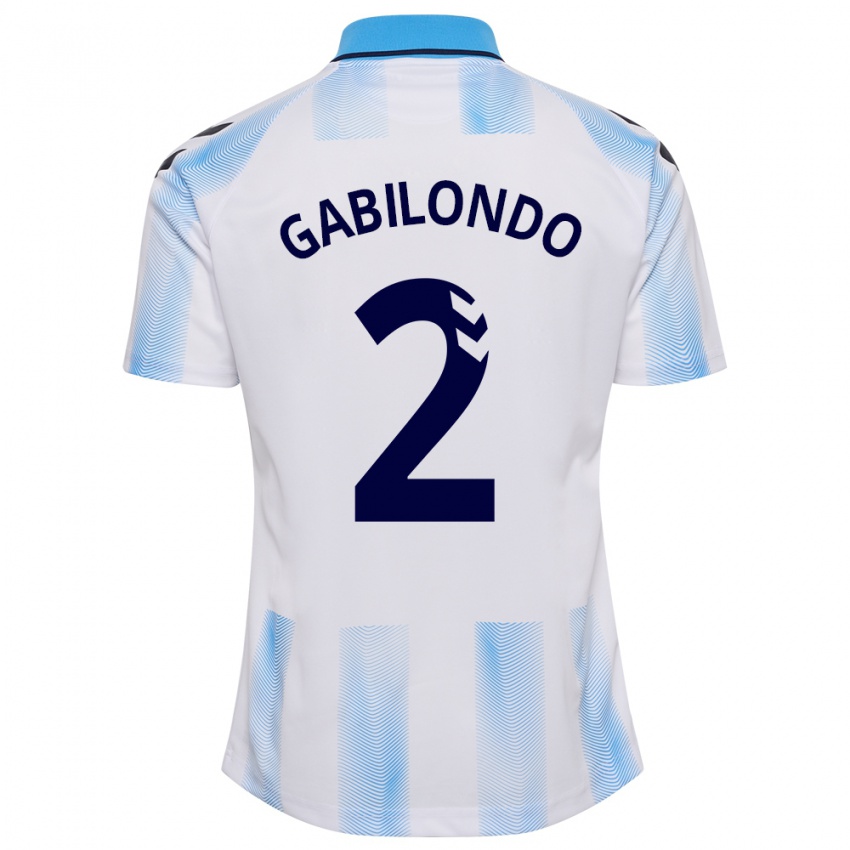 Niño Camiseta Jokin Gabilondo #2 Blanco Azul 1ª Equipación 2023/24 La Camisa Argentina