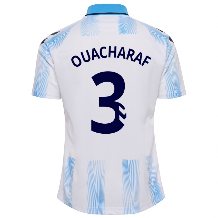 Niño Camiseta Bilal Ouacharaf #3 Blanco Azul 1ª Equipación 2023/24 La Camisa Argentina