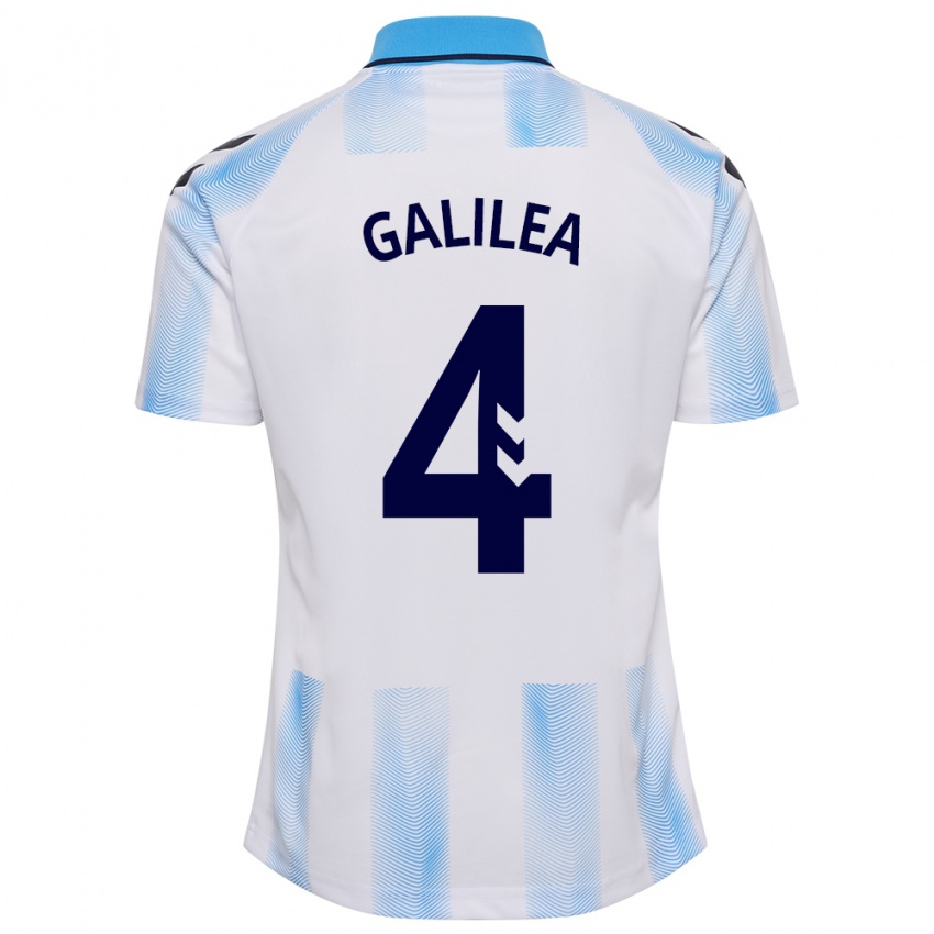 Niño Camiseta Einar Galilea #4 Blanco Azul 1ª Equipación 2023/24 La Camisa Argentina