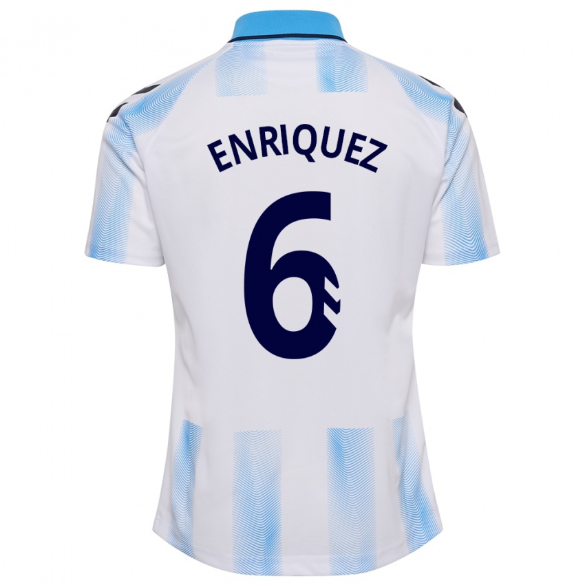 Niño Camiseta Ramón Enríquez #6 Blanco Azul 1ª Equipación 2023/24 La Camisa Argentina