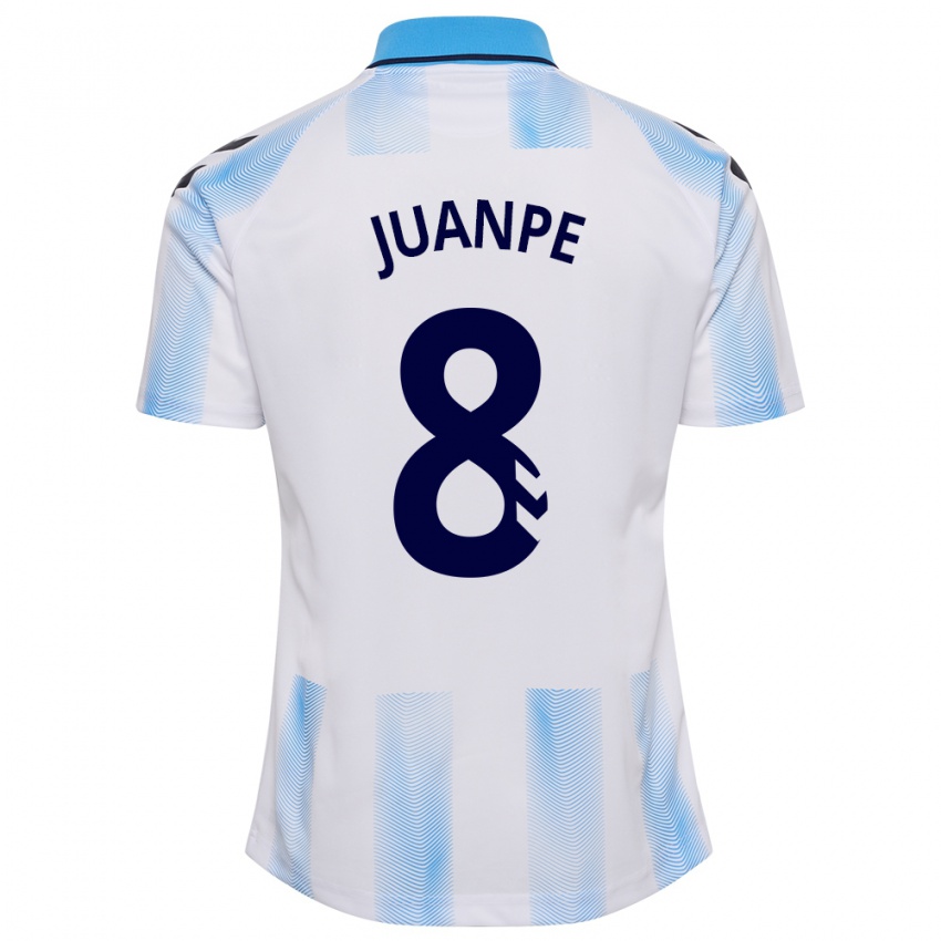 Niño Camiseta Juanpe #8 Blanco Azul 1ª Equipación 2023/24 La Camisa Argentina