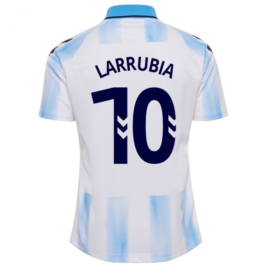 Niño Camiseta David Larrubia #10 Blanco Azul 1ª Equipación 2023/24 La Camisa Argentina