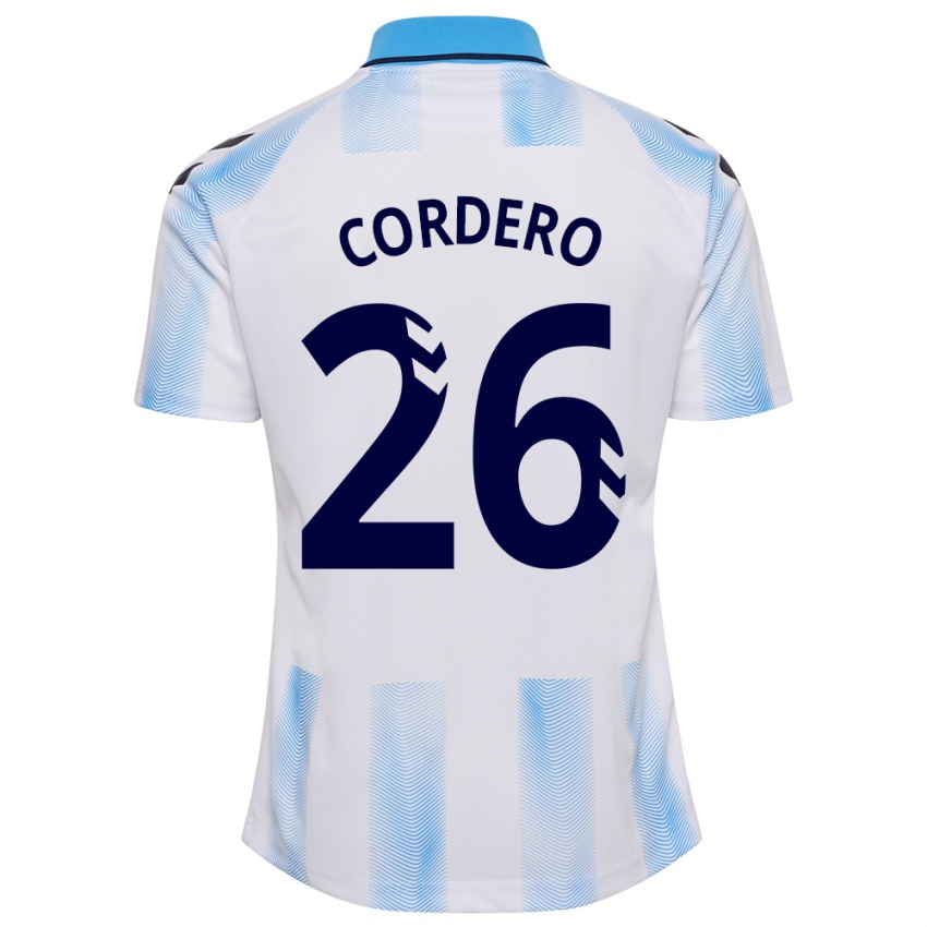 Niño Camiseta Antonio Cordero #26 Blanco Azul 1ª Equipación 2023/24 La Camisa Argentina