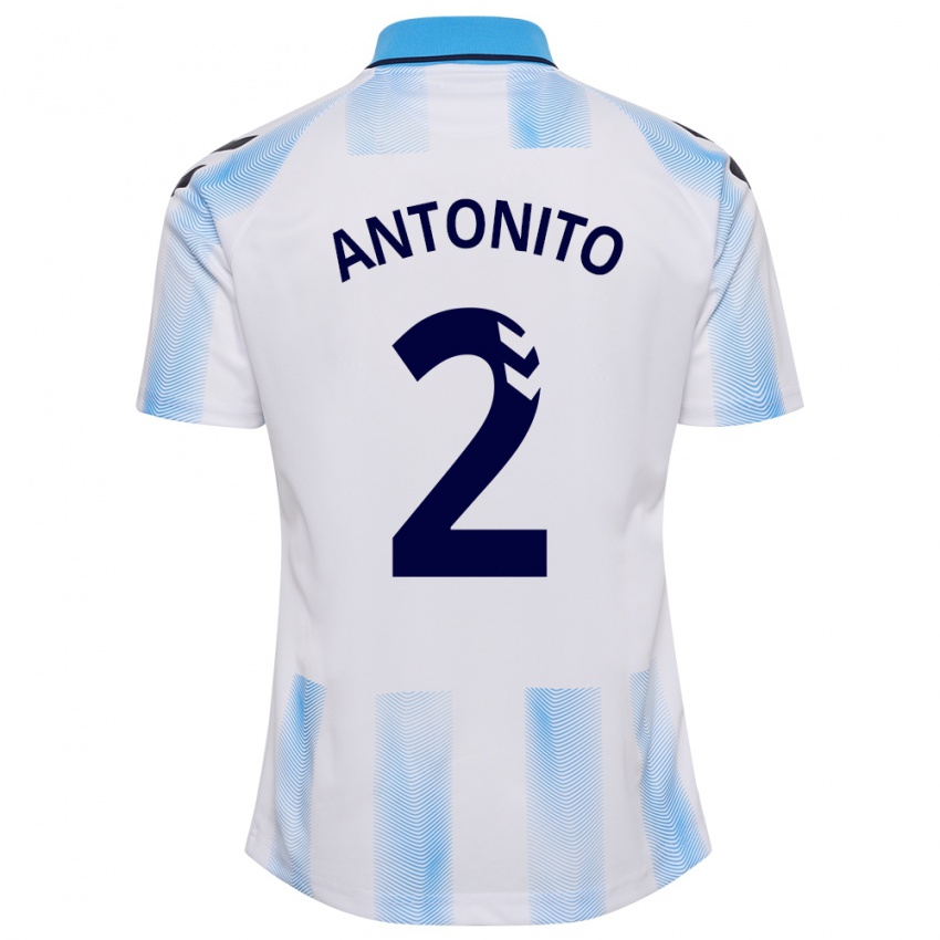 Niño Camiseta Antoñito #2 Blanco Azul 1ª Equipación 2023/24 La Camisa Argentina