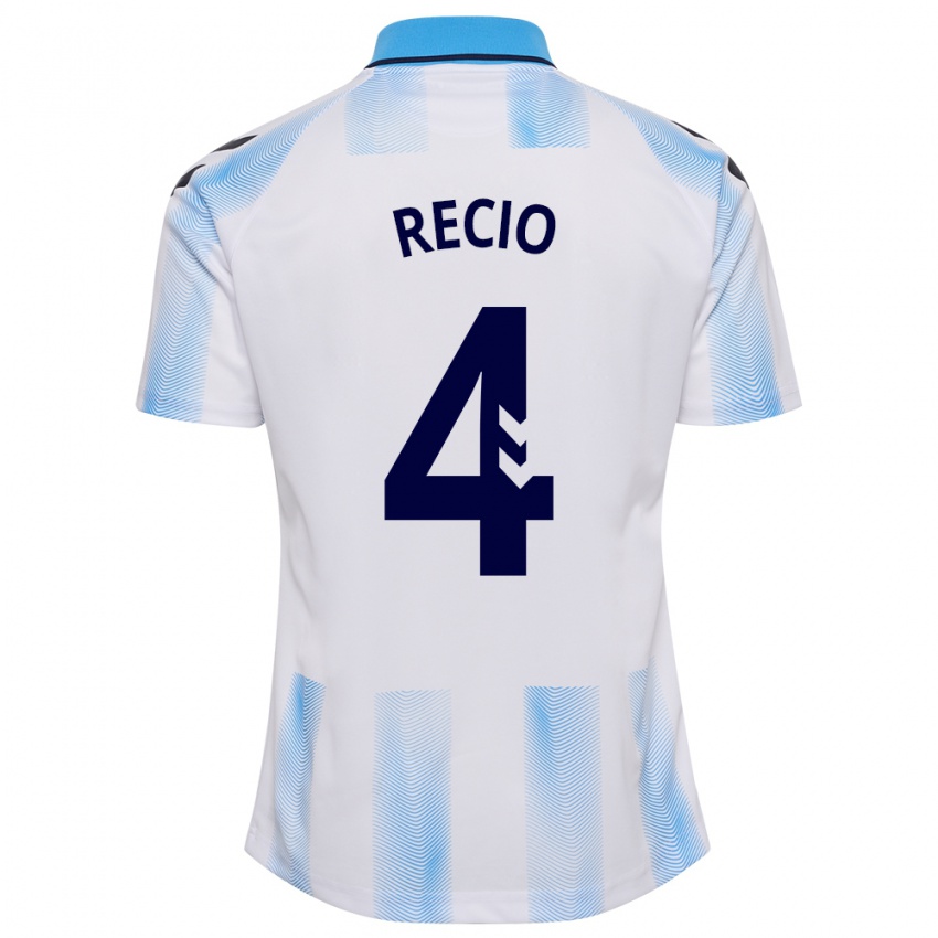 Niño Camiseta Ángel Recio #4 Blanco Azul 1ª Equipación 2023/24 La Camisa Argentina