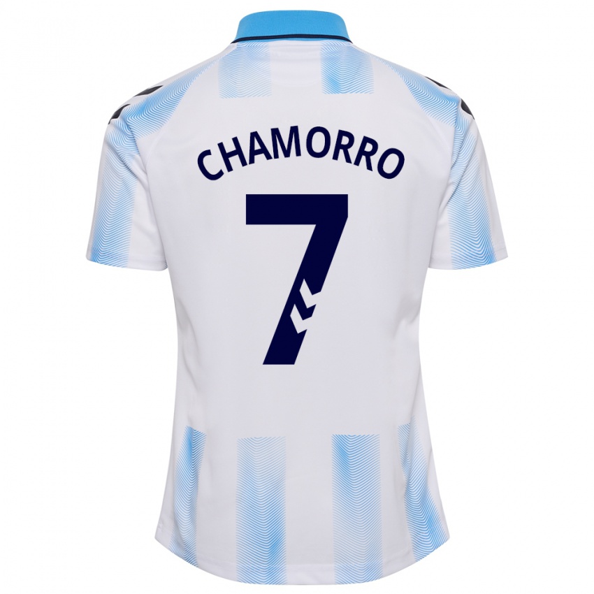 Niño Camiseta Alexis Chamorro #7 Blanco Azul 1ª Equipación 2023/24 La Camisa Argentina