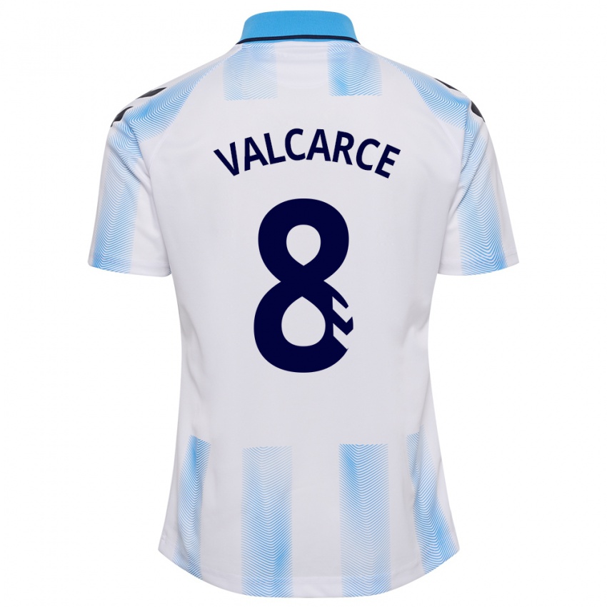 Niño Camiseta Alejandro Valcarce #8 Blanco Azul 1ª Equipación 2023/24 La Camisa Argentina