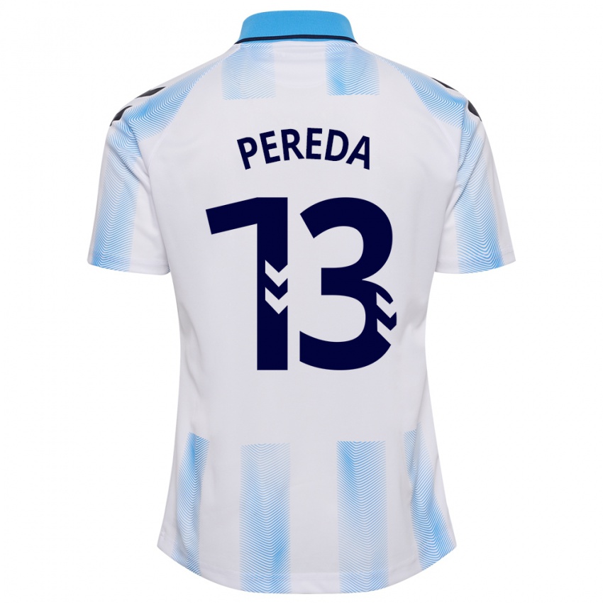 Niño Camiseta Adrián Pereda #13 Blanco Azul 1ª Equipación 2023/24 La Camisa Argentina