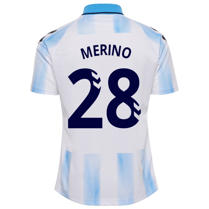 Niño Camiseta Izan Merino #28 Blanco Azul 1ª Equipación 2023/24 La Camisa Argentina