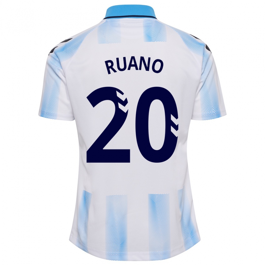 Niño Camiseta Celia Ruano #20 Blanco Azul 1ª Equipación 2023/24 La Camisa Argentina