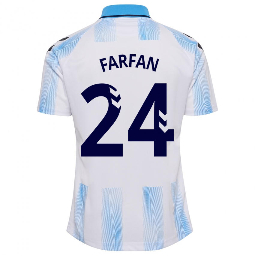Niño Camiseta María Farfán #24 Blanco Azul 1ª Equipación 2023/24 La Camisa Argentina