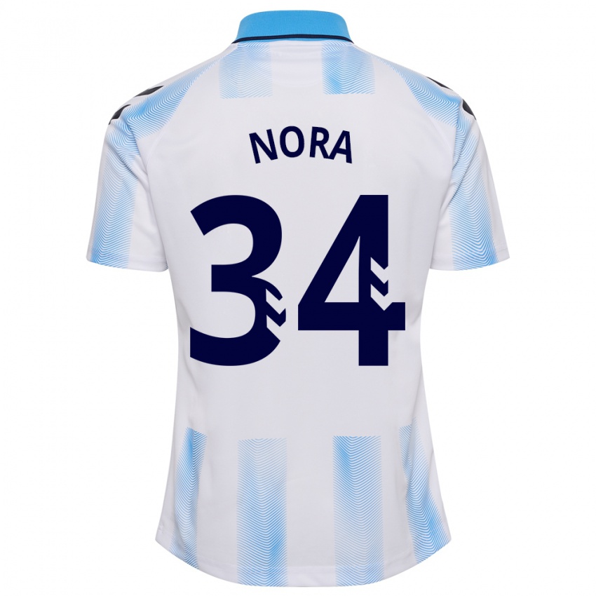 Niño Camiseta Nora #34 Blanco Azul 1ª Equipación 2023/24 La Camisa Argentina