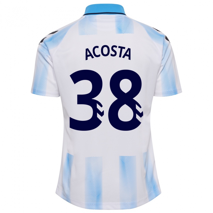 Niño Camiseta Judith Acosta #38 Blanco Azul 1ª Equipación 2023/24 La Camisa Argentina