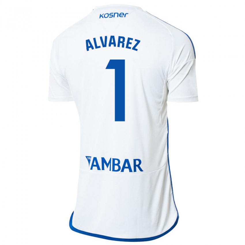 Niño Camiseta Cristian Álvarez #1 Blanco 1ª Equipación 2023/24 La Camisa Argentina