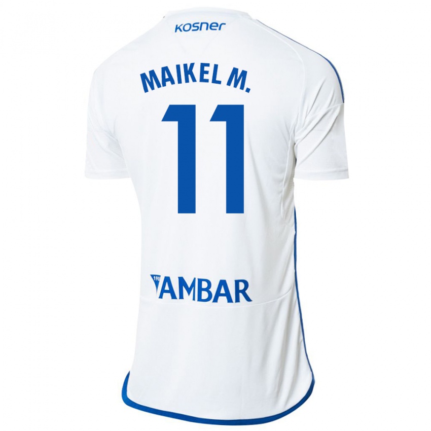 Niño Camiseta Maikel Mesa #11 Blanco 1ª Equipación 2023/24 La Camisa Argentina