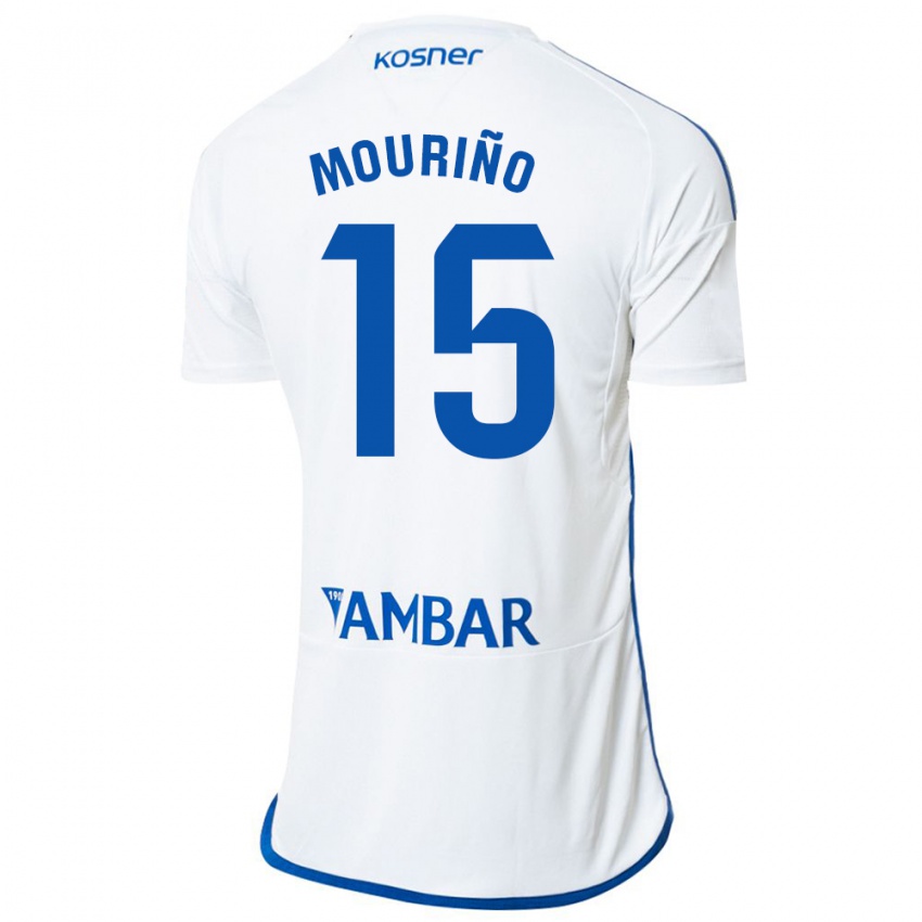 Niño Camiseta Santiago Mouriño #15 Blanco 1ª Equipación 2023/24 La Camisa Argentina