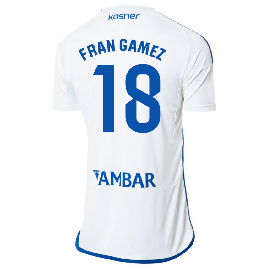 Niño Camiseta Fran Gámez #18 Blanco 1ª Equipación 2023/24 La Camisa Argentina
