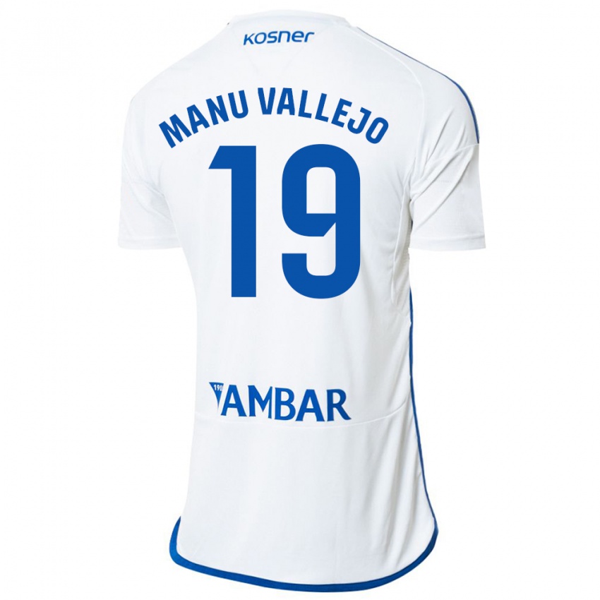 Niño Camiseta Manu Vallejo #19 Blanco 1ª Equipación 2023/24 La Camisa Argentina