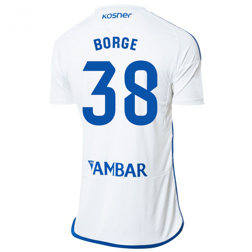 Niño Camiseta Andrés Borge #38 Blanco 1ª Equipación 2023/24 La Camisa Argentina