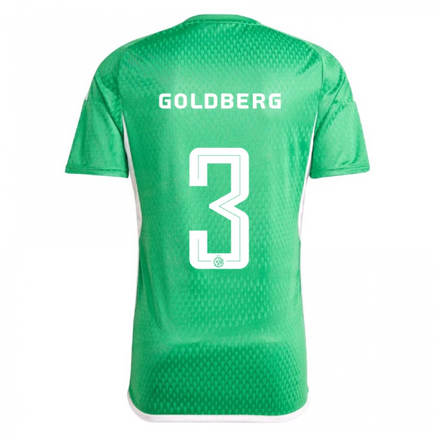 Niño Camiseta Shon Goldberg #3 Blanco Azul 1ª Equipación 2023/24 La Camisa Argentina