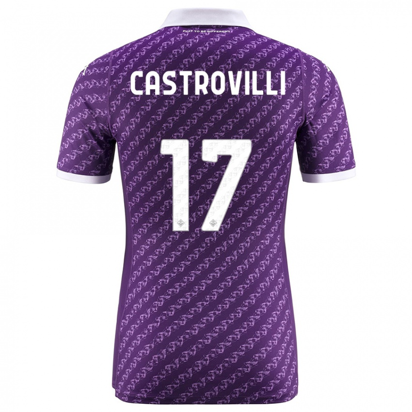 Niño Camiseta Gaetano Castrovilli #17 Violeta 1ª Equipación 2023/24 La Camisa Argentina