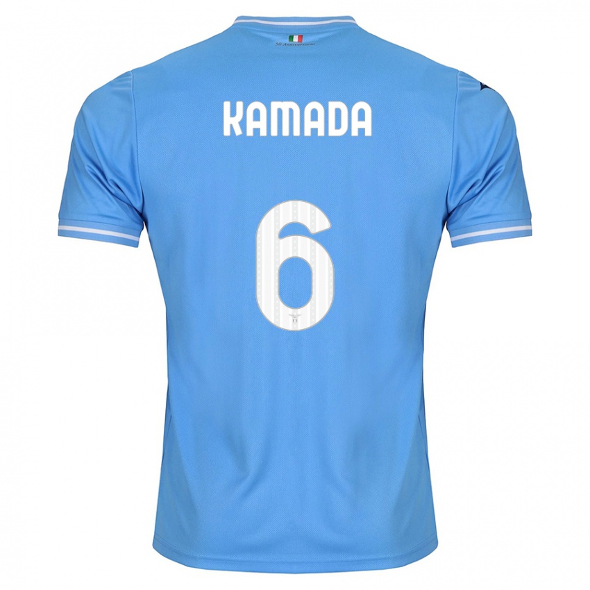 Niño Camiseta Daichi Kamada #6 Azul 1ª Equipación 2023/24 La Camisa Argentina