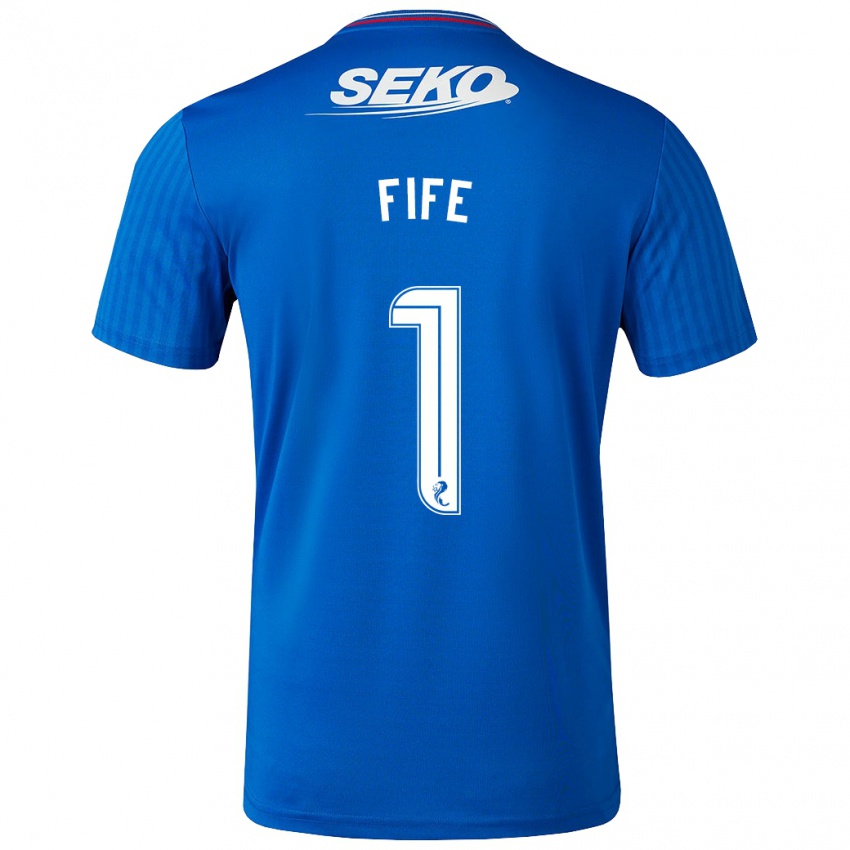 Niño Camiseta Jenna Fife #1 Azul 1ª Equipación 2023/24 La Camisa Argentina