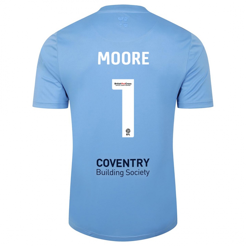 Niño Camiseta Simon Moore #1 Cielo Azul 1ª Equipación 2023/24 La Camisa Argentina