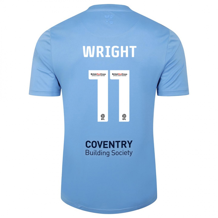 Niño Camiseta Haji Wright #11 Cielo Azul 1ª Equipación 2023/24 La Camisa Argentina