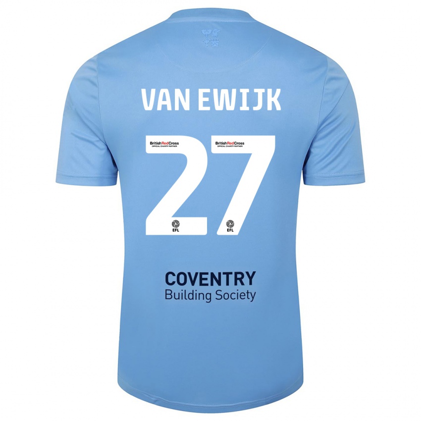 Niño Camiseta Milan Van Ewijk #27 Cielo Azul 1ª Equipación 2023/24 La Camisa Argentina