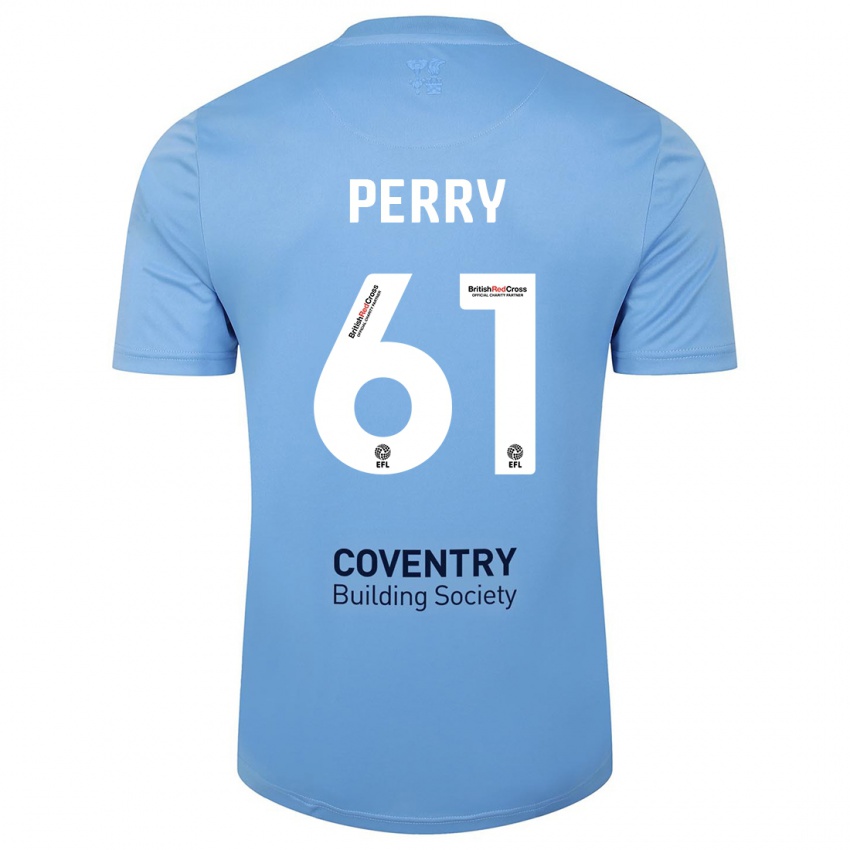 Niño Camiseta Callum Perry #61 Cielo Azul 1ª Equipación 2023/24 La Camisa Argentina