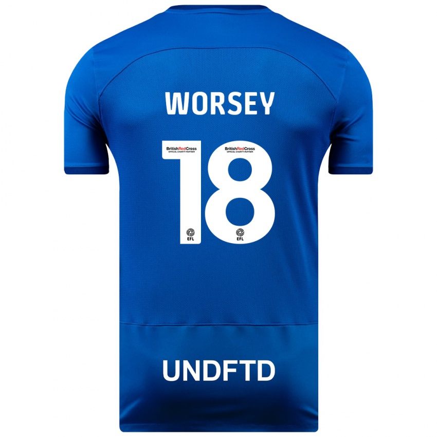 Niño Camiseta Louanne Worsey #18 Azul 1ª Equipación 2023/24 La Camisa Argentina