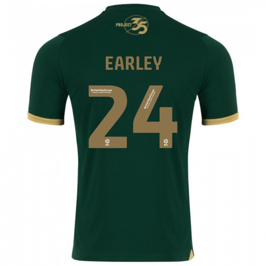 Niño Camiseta Saxon Earley #24 Verde 1ª Equipación 2023/24 La Camisa Argentina