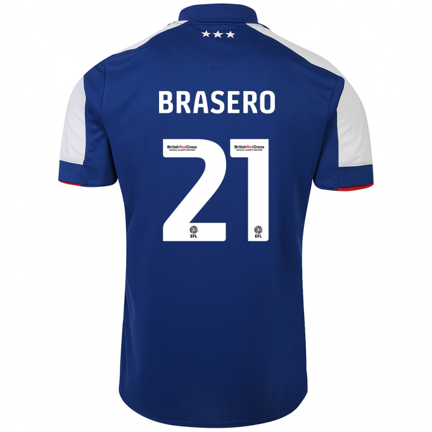 Niño Camiseta Sarah Brasero-Carreira #21 Azul 1ª Equipación 2023/24 La Camisa Argentina