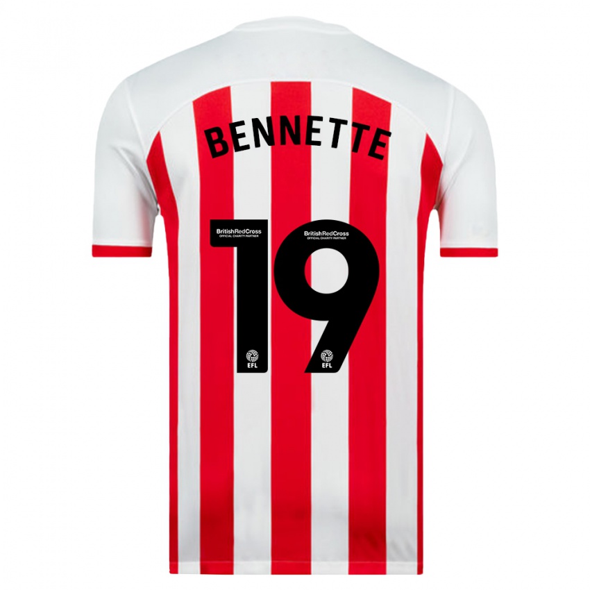 Niño Camiseta Jewison Bennette #19 Blanco 1ª Equipación 2023/24 La Camisa Argentina