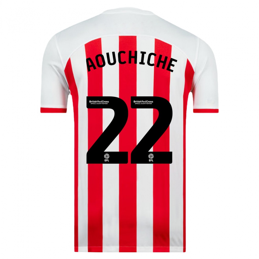 Niño Camiseta Adil Aouchiche #22 Blanco 1ª Equipación 2023/24 La Camisa Argentina