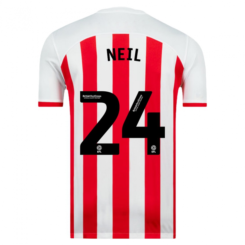 Niño Camiseta Dan Neil #24 Blanco 1ª Equipación 2023/24 La Camisa Argentina